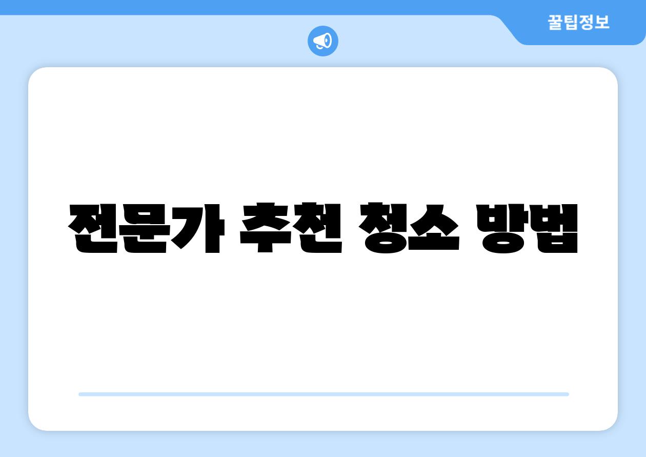 전문가 추천 청소 방법