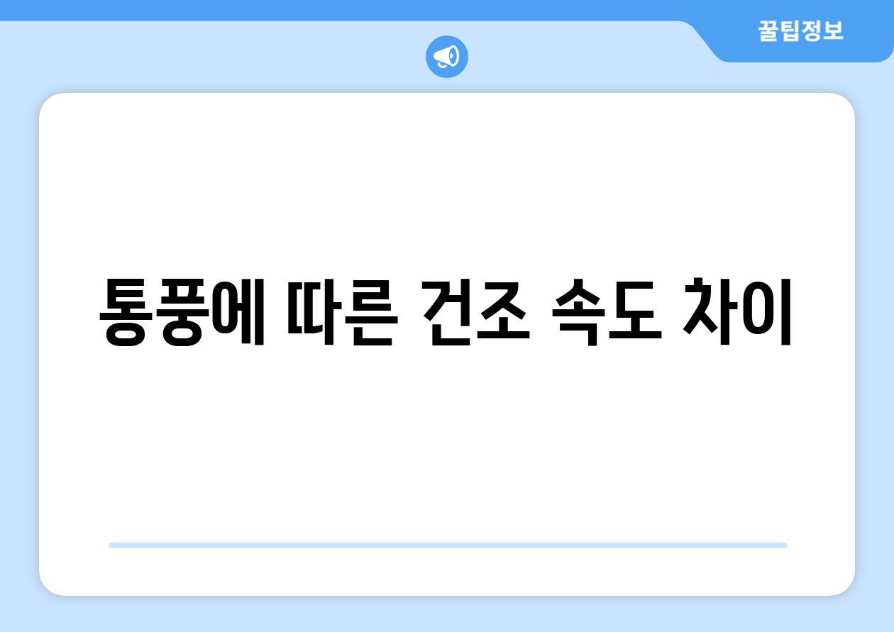 통풍에 따른 건조 속도 차이