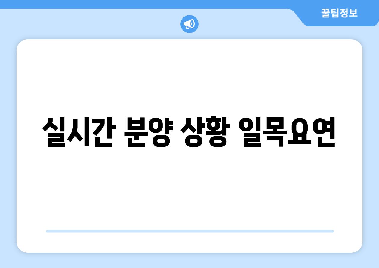 실시간 분양 상황 일목요연