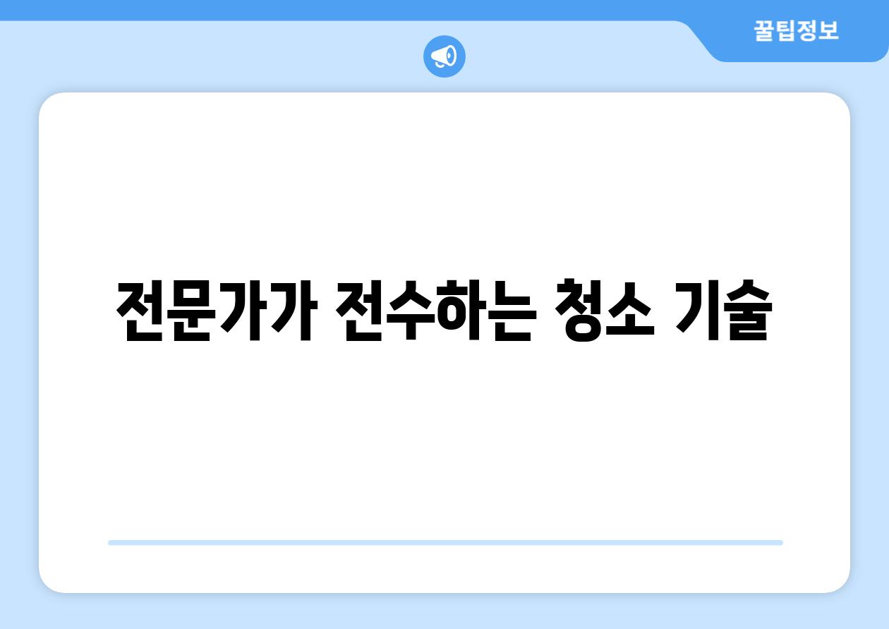 전문가가 전수하는 청소 기술