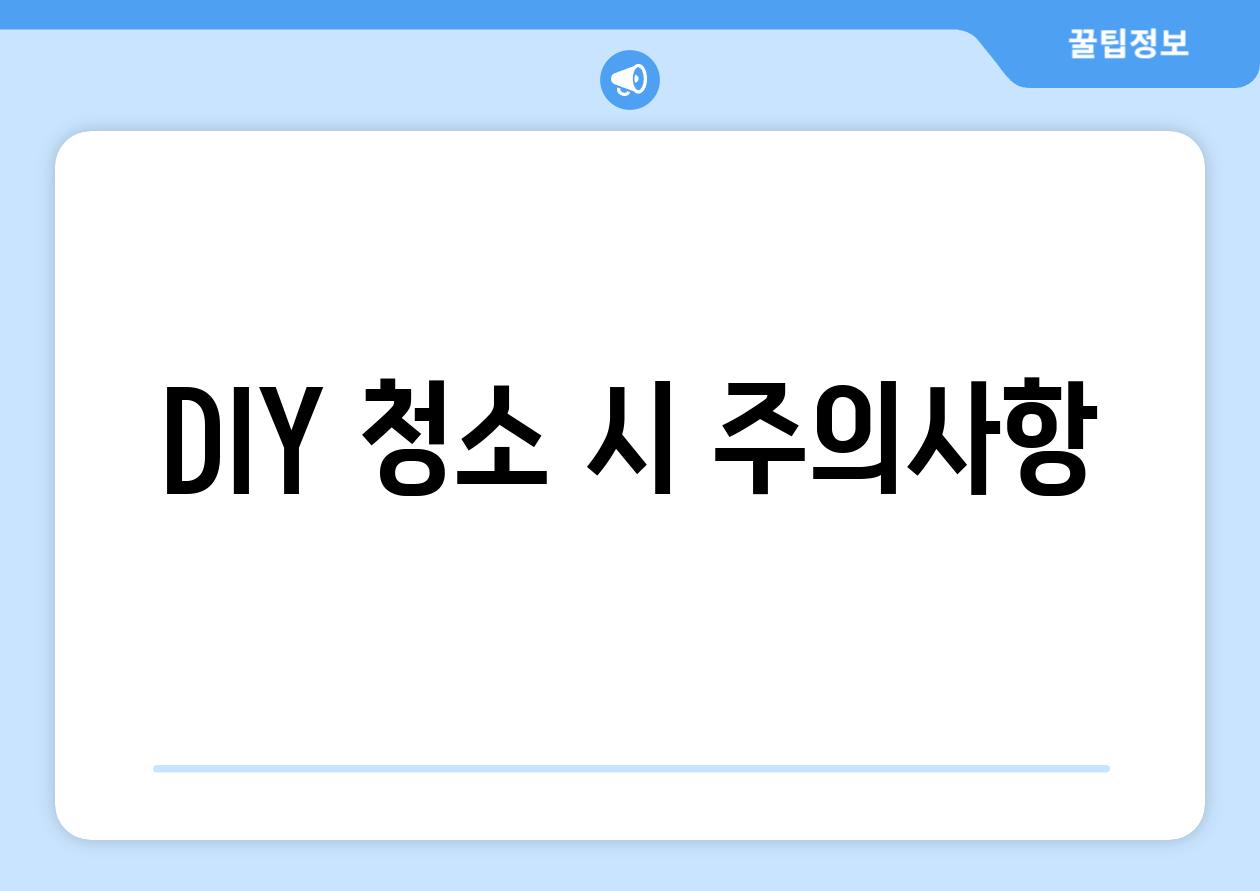 DIY 청소 시 주의사항