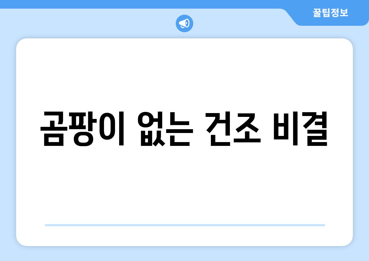 곰팡이 없는 건조 비결