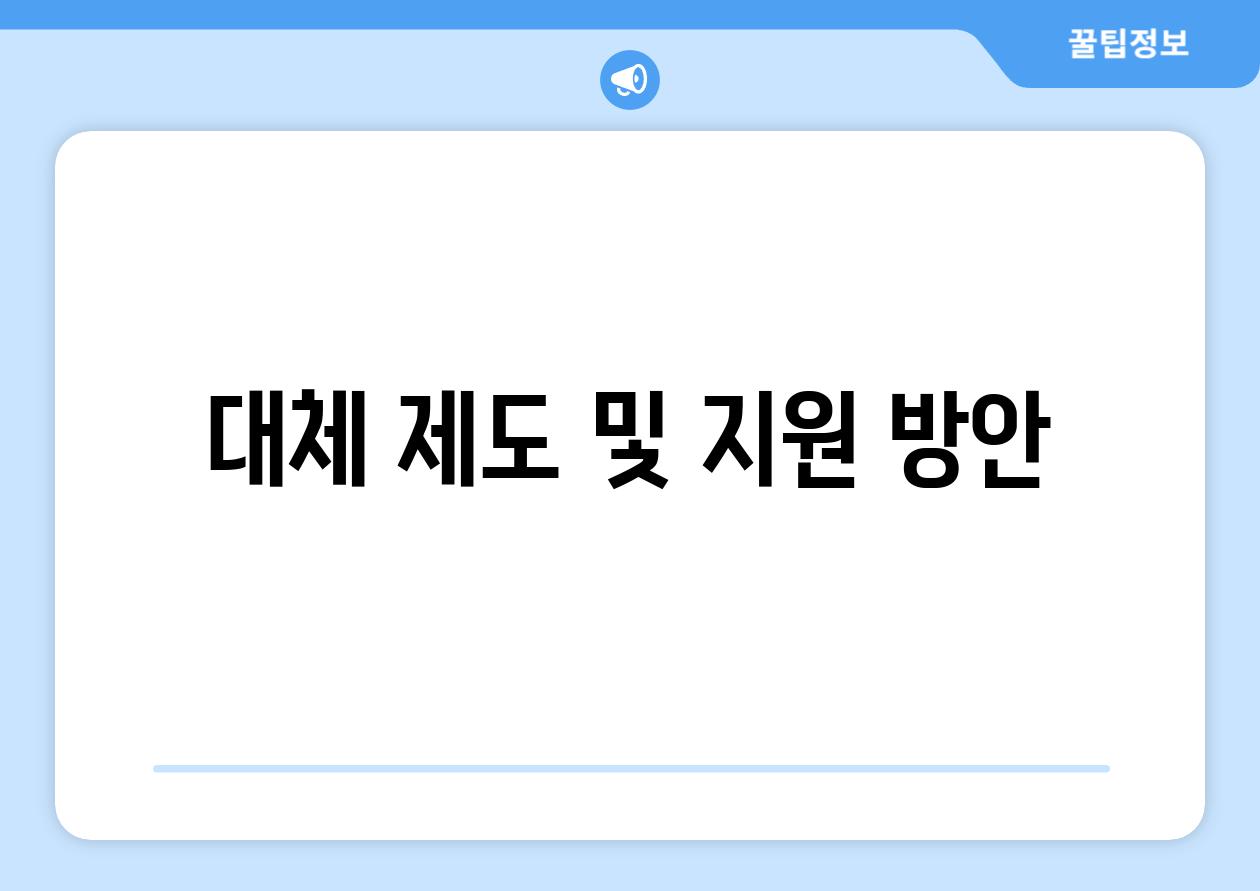 대체 제도 및 지원 방안