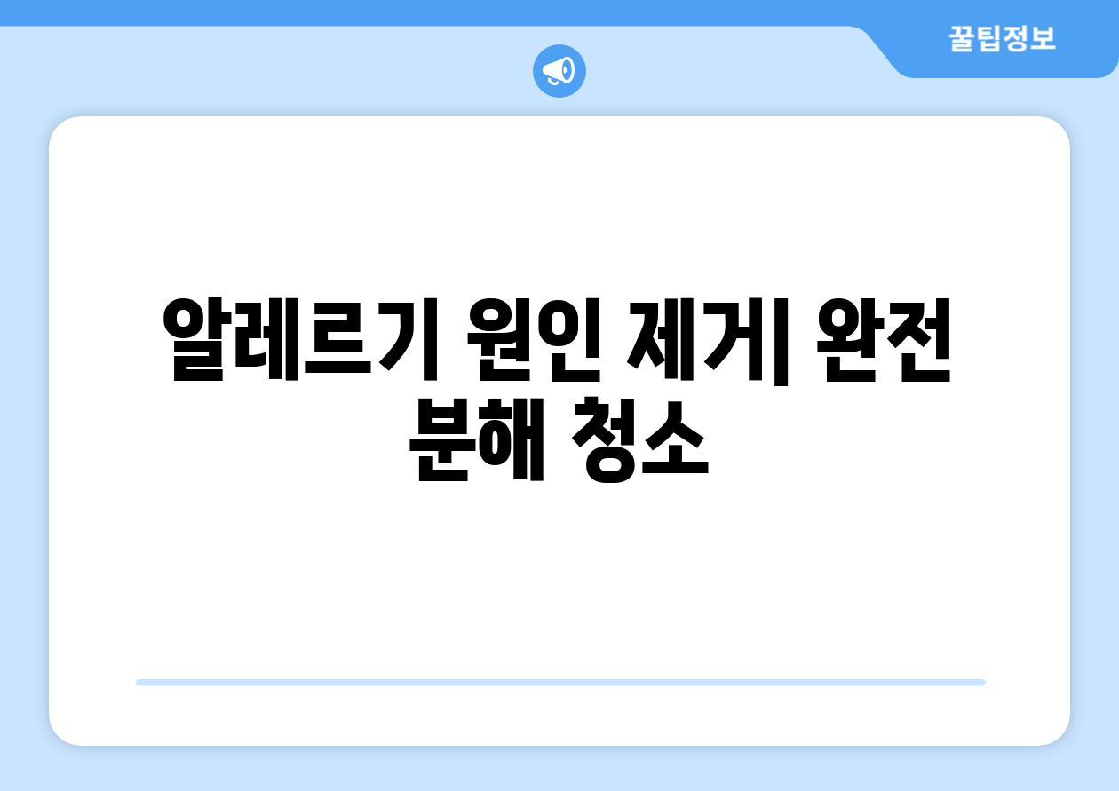 알레르기 원인 제거| 완전 분해 청소