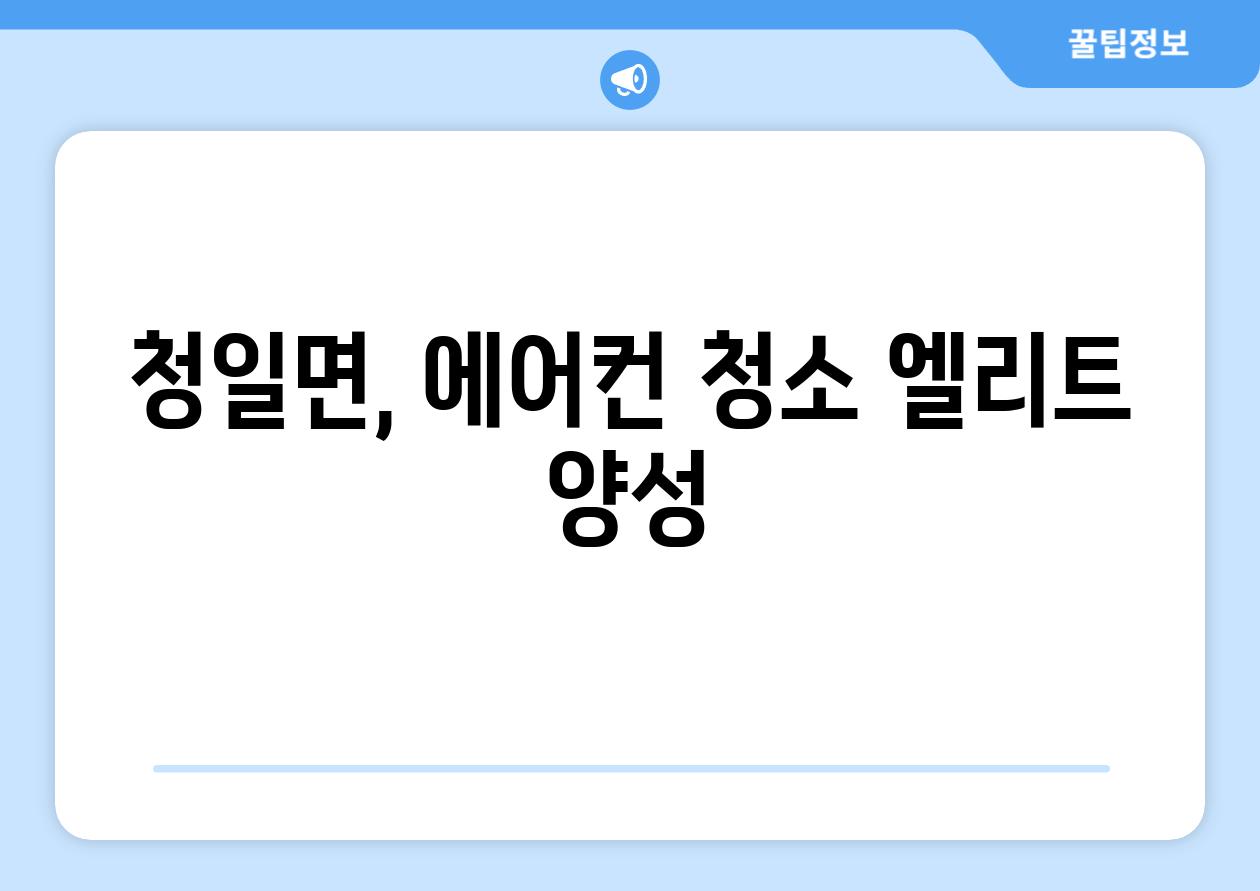 청일면, 에어컨 청소 엘리트 양성