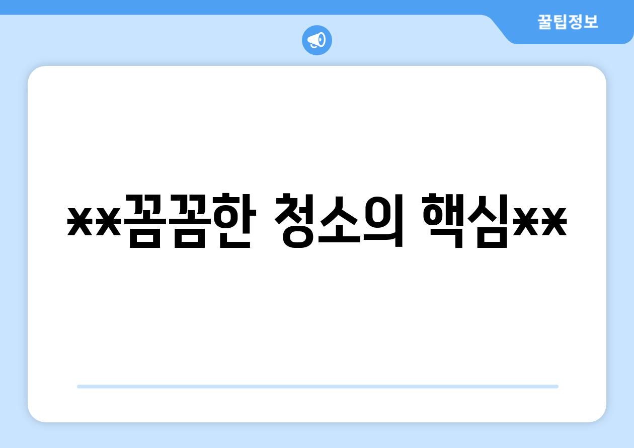 **꼼꼼한 청소의 핵심**