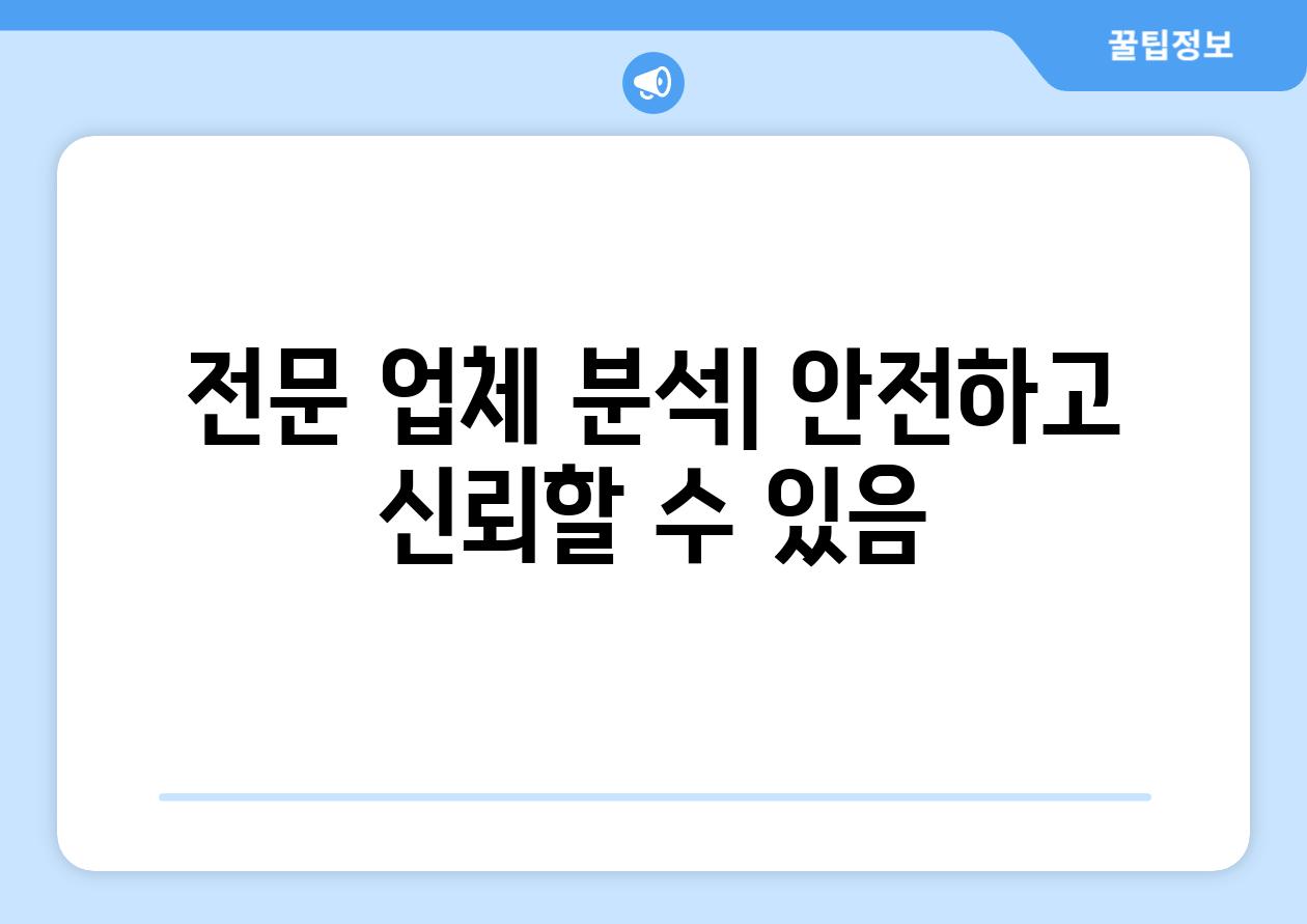 전문 업체 분석| 안전하고 신뢰할 수 있음