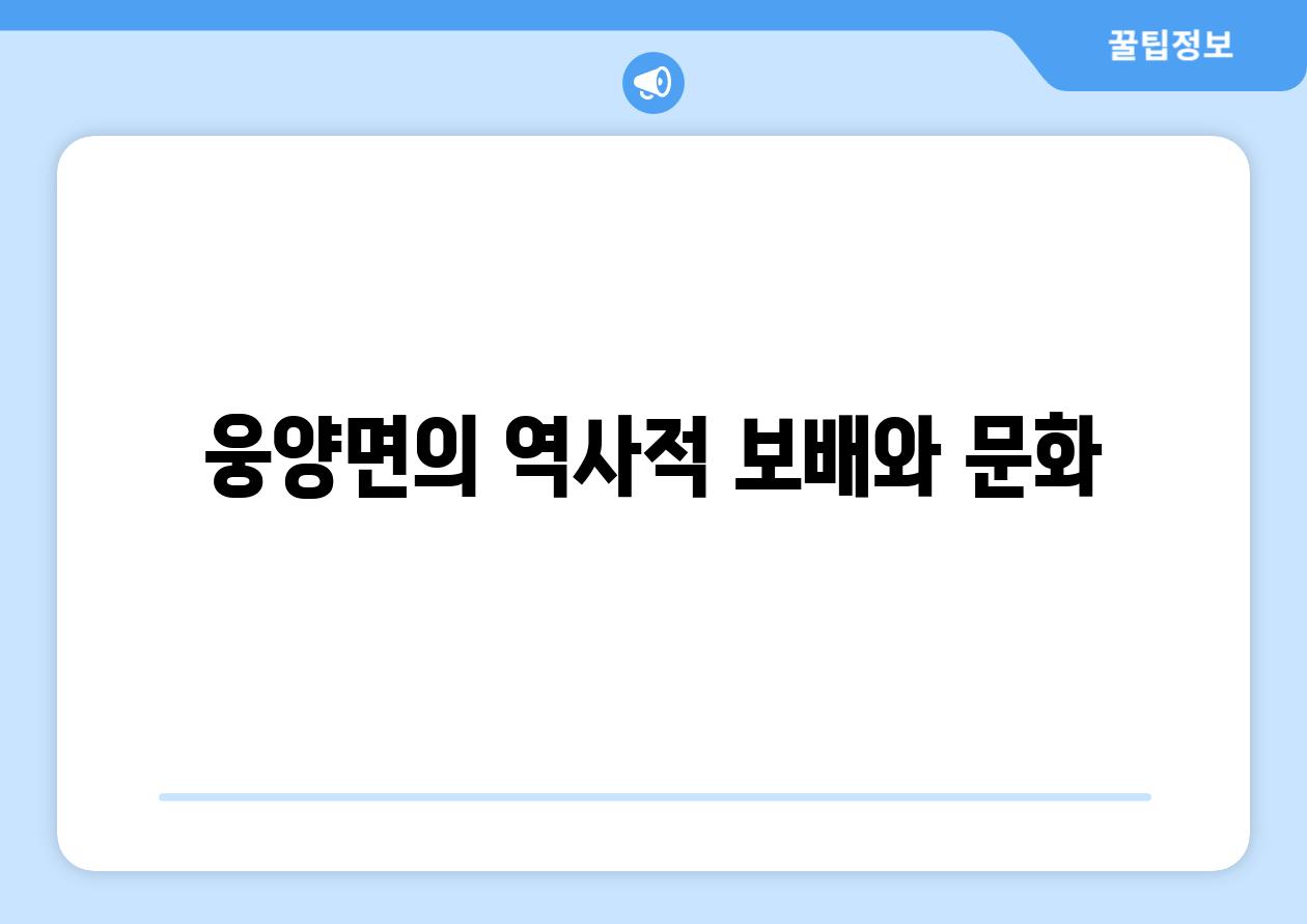 웅양면의 역사적 보배와 문화