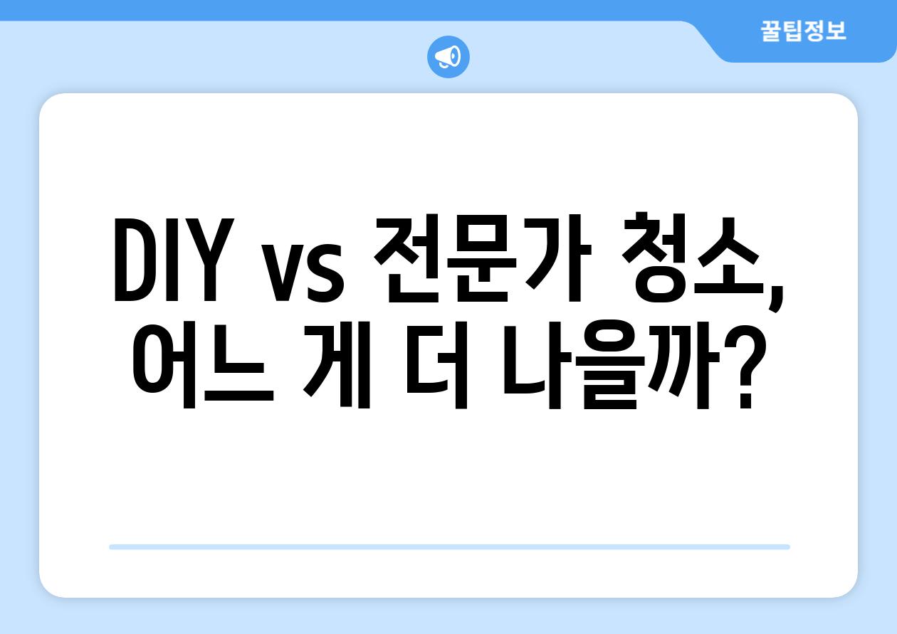 DIY vs 전문가 청소, 어느 게 더 나을까?