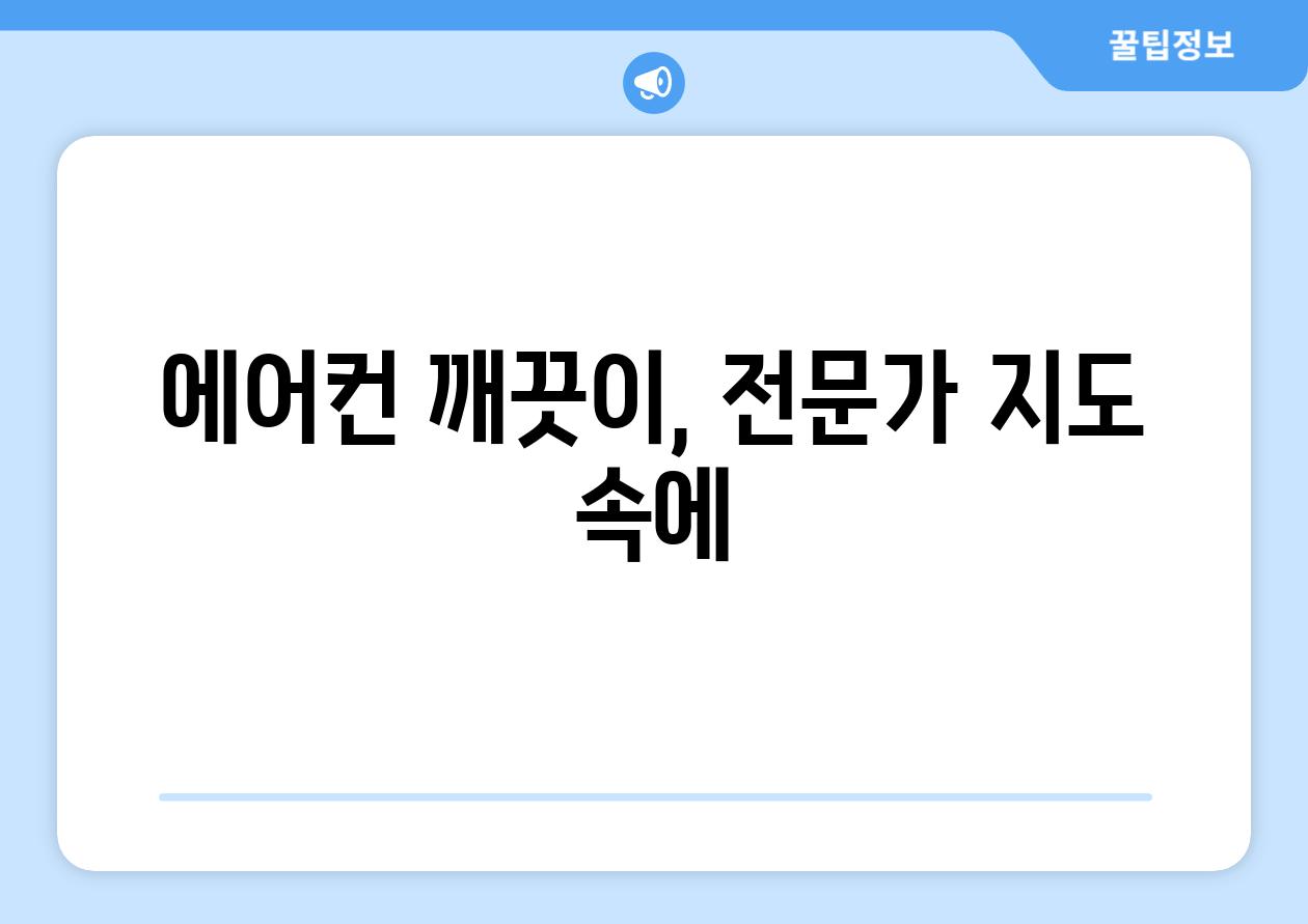 에어컨 깨끗이, 전문가 지도 속에