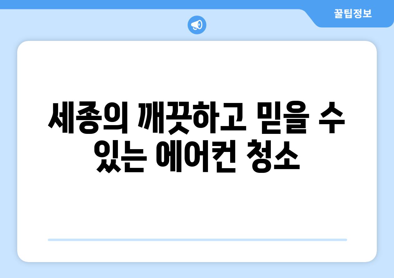 세종의 깨끗하고 믿을 수 있는 에어컨 청소