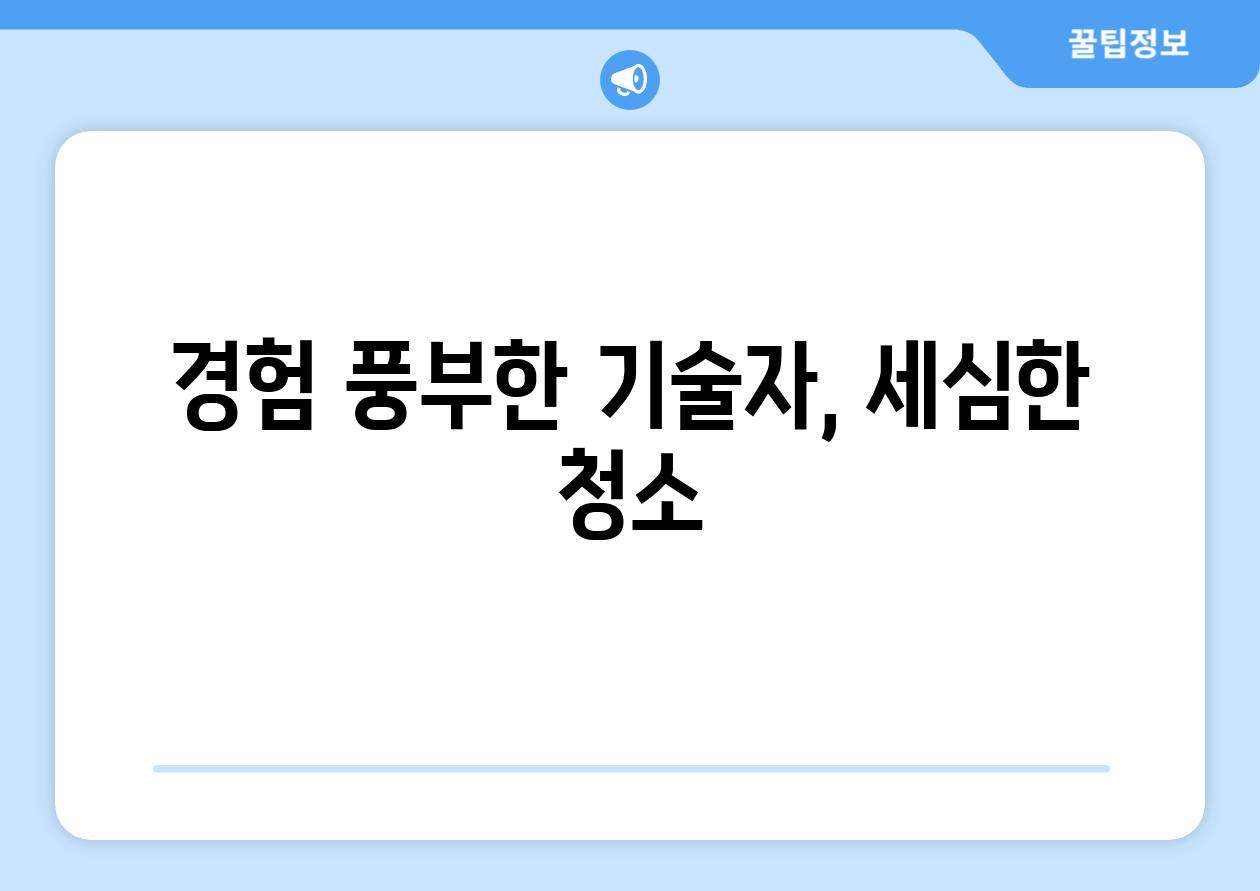 경험 풍부한 기술자, 세심한 청소