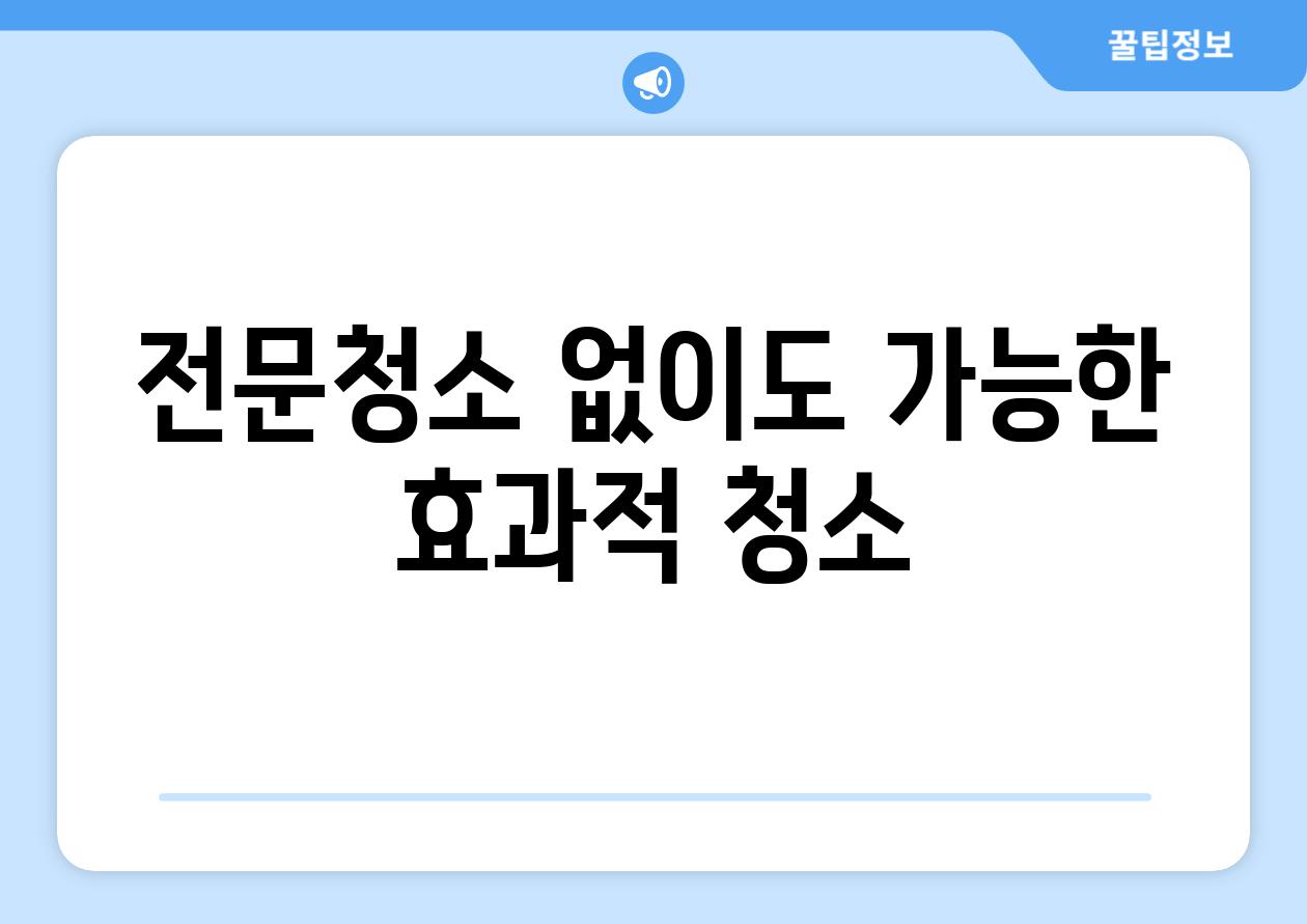 전문청소 없이도 가능한 효과적 청소