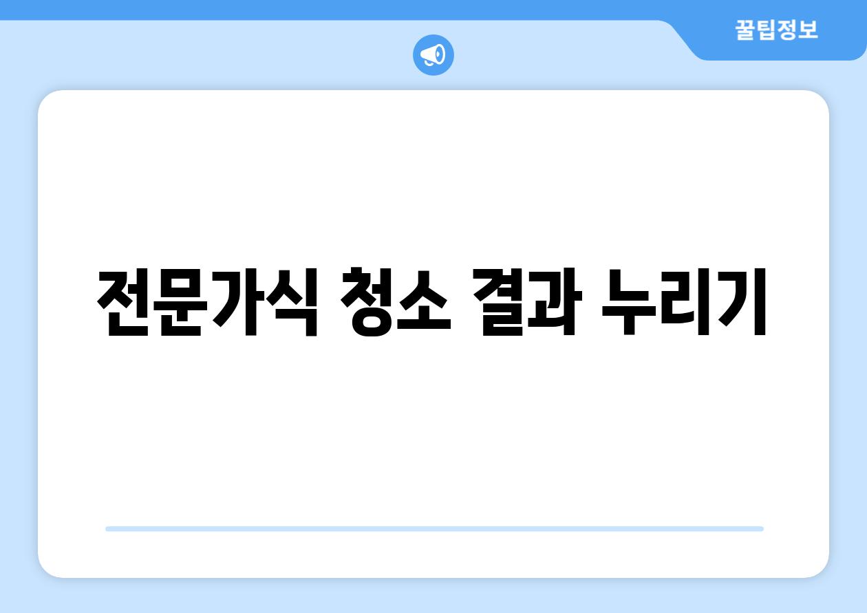전문가식 청소 결과 누리기