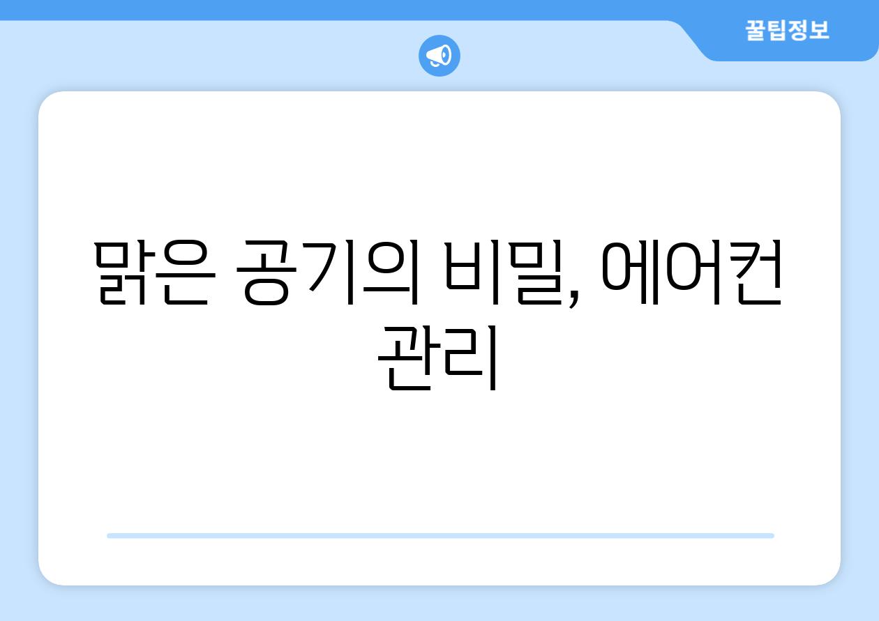 맑은 공기의 비밀, 에어컨 관리