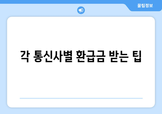 2024년 돈 찾기 가이드| 통신사 미환급금 조회 방법 및 팁 | 환급금, 통신사, 돈 찾기