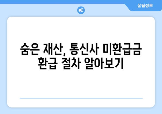 숨은 돈 찾기| 2024년 통신사 미환급금 조회 및 환급 방법 완벽 가이드 | 미환급금, 숨은 재산, 환급 절차
