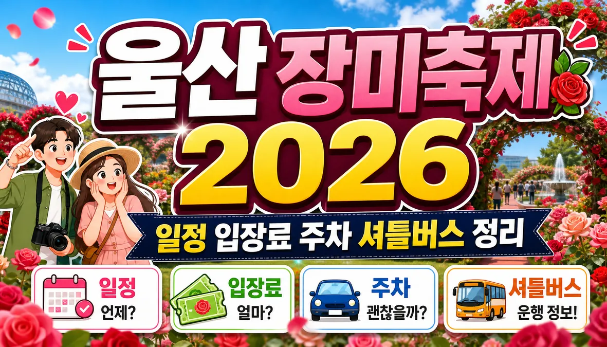 울산 장미축제 2026, 일정 입장료 주차 셔틀버스 정리