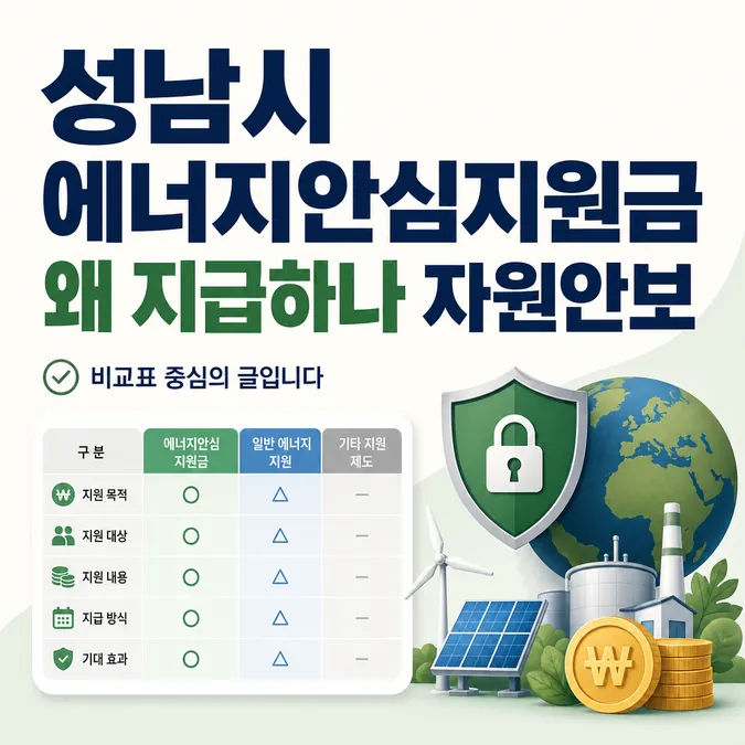성남시 에너지안심지원금 신청 대상과 지급 방법